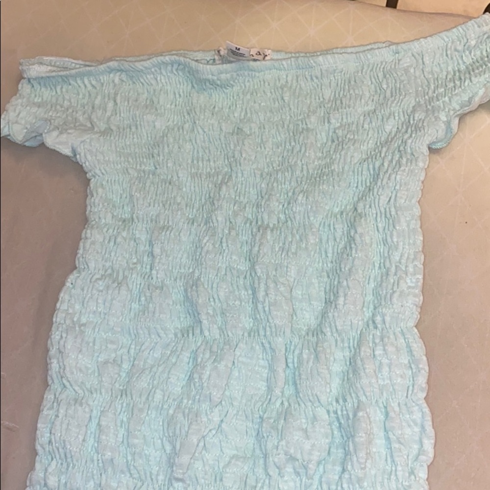 Crop top off the shoulder ruffle shirt